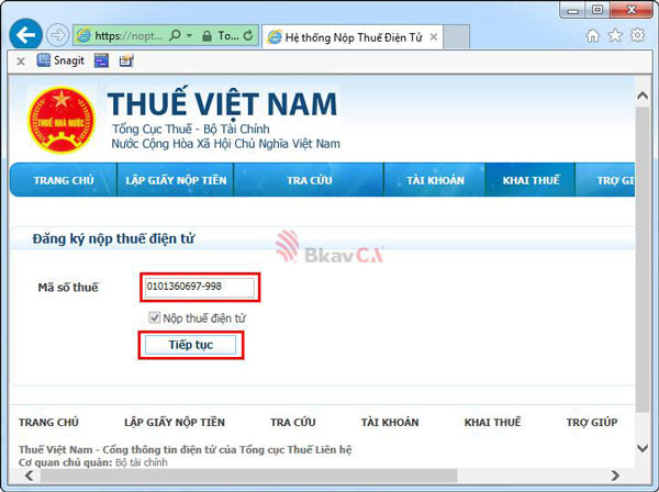 Website đăng ký thuế điện tử Website đăng ký thuế điện tử
