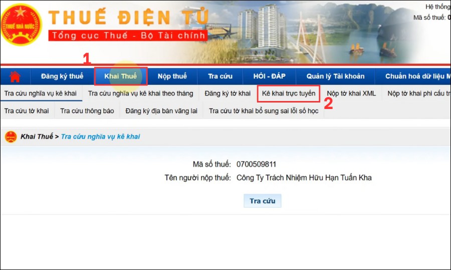 Nộp tờ khai thuế qua mạng bằng kê khai trực tuyến