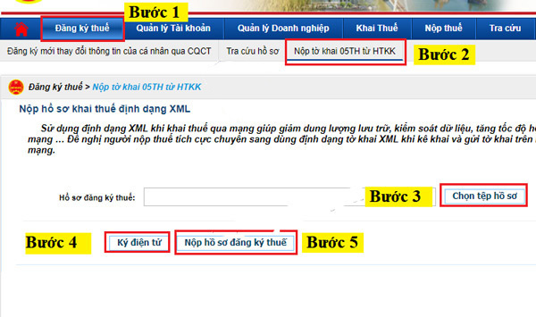 Nộp hồ sơ đăng ký thuế Nộp hồ sơ đăng ký thuế