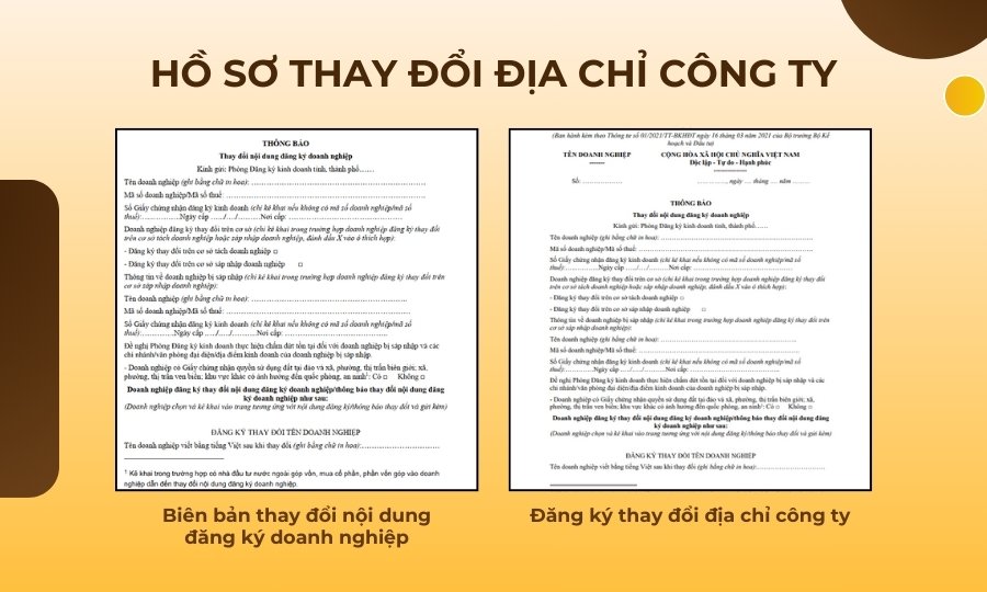 Hồ sơ thay đổi địa chỉ công ty