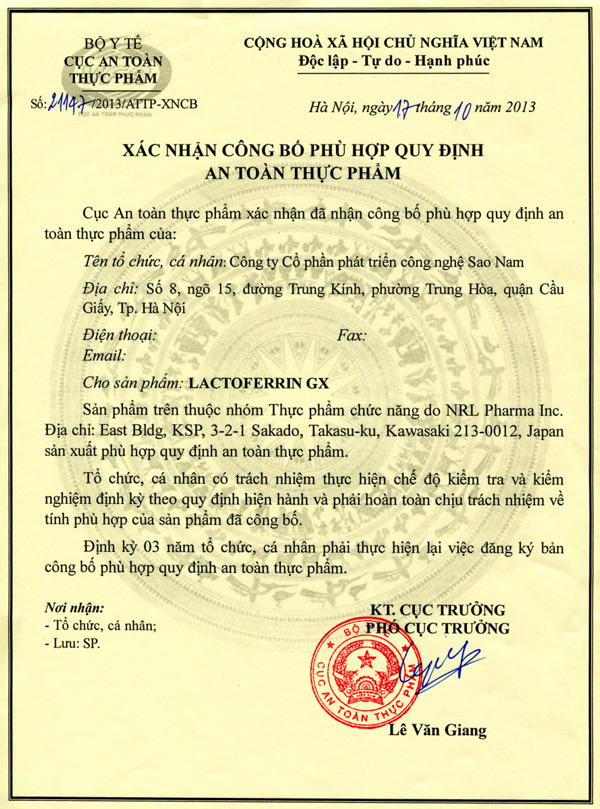 Công bố phù hợp quy định áp dụng với các sản phẩm chưa có quy chuẩn Công bố phù hợp quy định áp dụng với các sản phẩm chưa có quy chuẩn