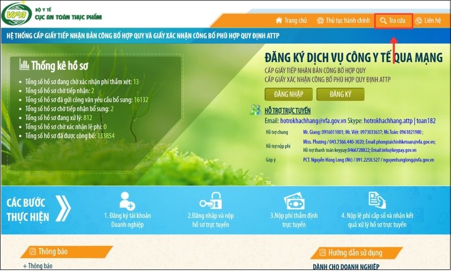 Tra cứu công bố sản phẩm thường