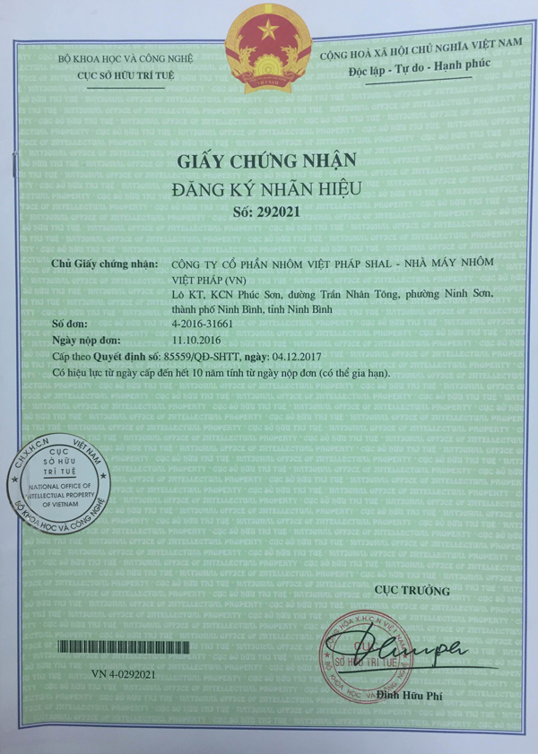 Giấy chứng nhận đăng ký nhãn hiệu có hiệu lực 10 năm Giấy chứng nhận đăng ký nhãn hiệu có hiệu lực 10 năm
