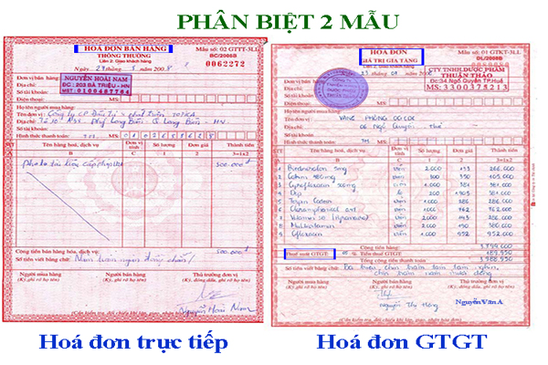 Hóa đơn trực tiếp và hóa đơn giá trị gia tăng không giống nhau Hóa đơn trực tiếp và hóa đơn giá trị gia tăng không giống nhau