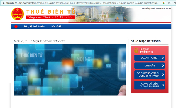 Truy cập vào hệ thống Thuế điện tử Truy cập vào hệ thống Thuế điện tử