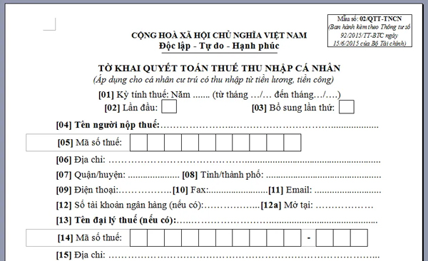 Tháng 3/2021 là hết thời hạn quyết toán thuế TNCN năm 2020 Tháng 3/2021 là hết thời hạn quyết toán thuế TNCN năm 2020