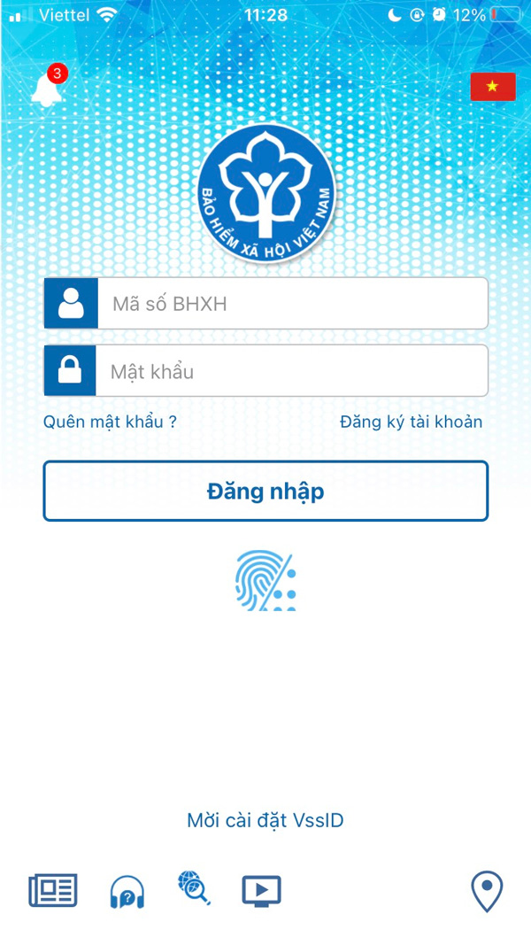 Đăng nhập ứng dụng VssID Đăng nhập ứng dụng VssID