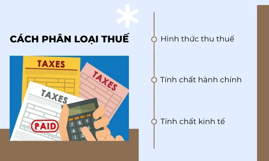 Cách phân loại các loại thuế ở Việt Nam