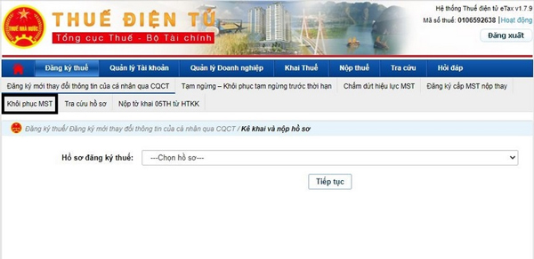 Khôi phục mã số thuế có thể thực hiện online Khôi phục mã số thuế có thể thực hiện online