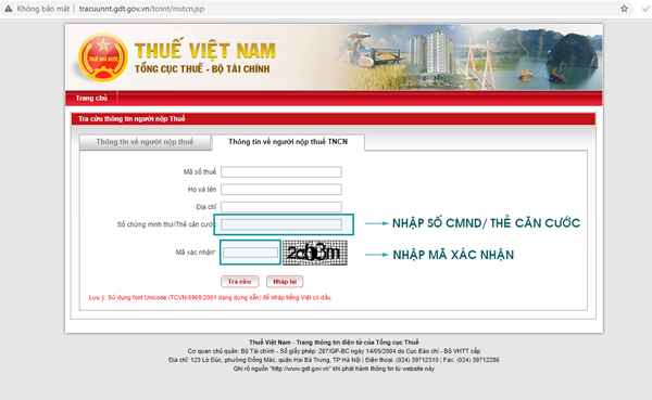 Cách tra cứu trên trang web Thuế Việt Nam Cách tra cứu trên trang web Thuế Việt Nam