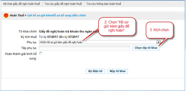 Màn hình sẽ hiển thị tab “Gửi hồ sơ đính kèm/Hồ sơ bổ sung điều chỉnh” Màn hình sẽ hiển thị tab “Gửi hồ sơ đính kèm/Hồ sơ bổ sung điều chỉnh”