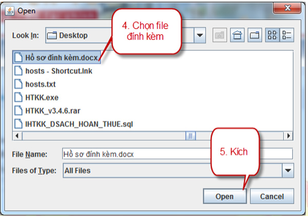 Hệ thống hiển thị màn hình cho chọn file trên máy trạm Hệ thống hiển thị màn hình cho chọn file trên máy trạm