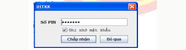Hệ thống hiển thị cửa sổ yêu cầu nhập mã PIN Hệ thống hiển thị cửa sổ yêu cầu nhập mã PIN