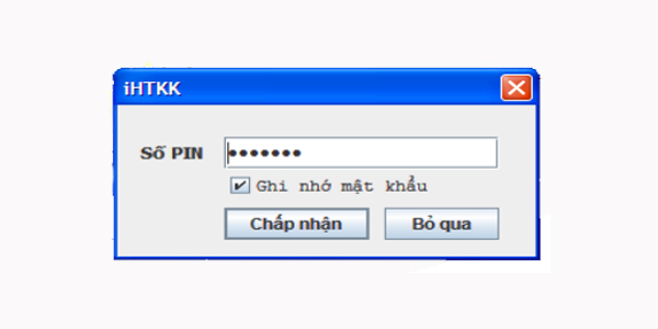 Nhập mã PIN rồi bấm chọn “Chấp nhận” Nhập mã PIN rồi bấm chọn “Chấp nhận”