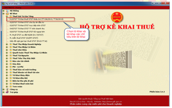 Sau khi mở lên hãy chọn tờ khai cần kê khai Sau khi mở lên hãy chọn tờ khai cần kê khai