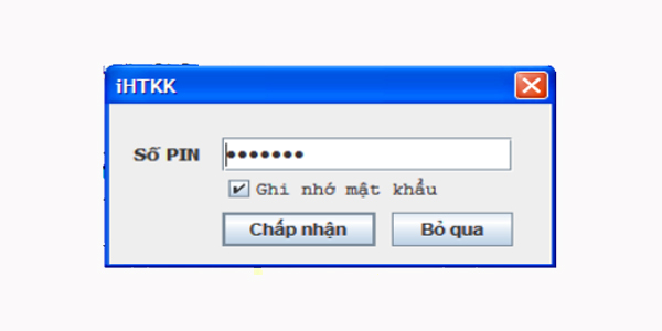 Hệ thống hiển thị cửa sổ yêu cầu nhập mã PIN. Hệ thống hiển thị cửa sổ yêu cầu nhập mã PIN.