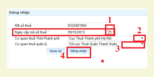 Nhập các thông tin bắt buộc để đăng nhập hệ thống Nhập các thông tin bắt buộc để đăng nhập hệ thống
