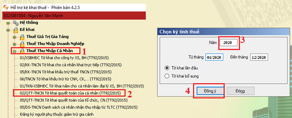 Lựa chọn tờ khai trong PM HTKK Lựa chọn tờ khai trong PM HTKK