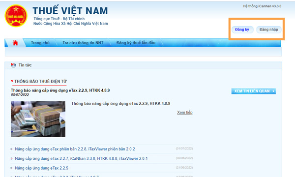 Chọn nút đăng nhập, nếu chưa có tài khoản thì chọn đăng ký Chọn nút đăng nhập, nếu chưa có tài khoản thì chọn đăng ký