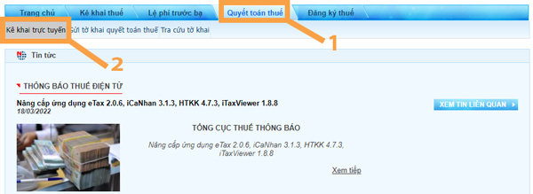Chọn kê khai trực tuyến để bắt đầu Chọn kê khai trực tuyến để bắt đầu