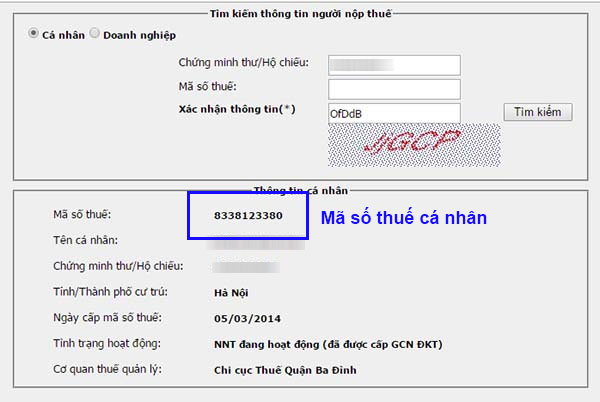 Mã số thuế cá nhân có 10 số Mã số thuế cá nhân có 10 số