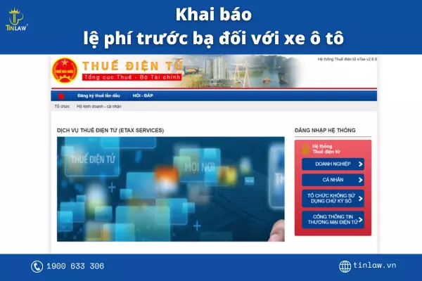 Kê khai lệ phí trước bạ ô tô