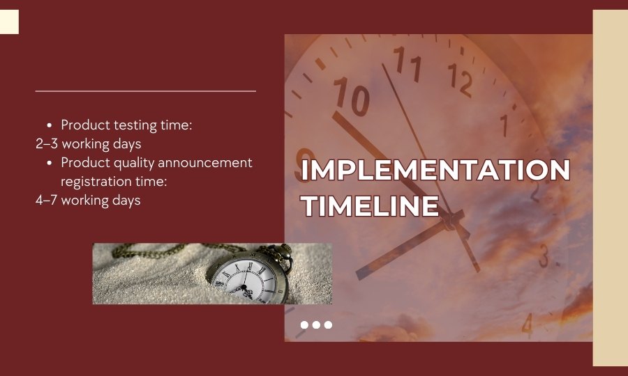 Timeline for product declaration services at Doanh Nghiệp Đầu Tư